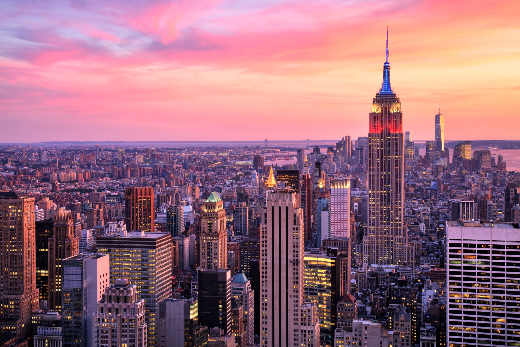 New York business district skyline
